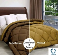 SIE STORE 250 GSM Luxury Premium Microfiber Soft Reversable DOUBLE BED (90*100 INCH) All Season Comforte_Blanket/RAJAI/Quilt(Cocoa Coffee & Brown - Free Size, Microfabric, Rajai, Pack of1, Cocoa Coffee / Brown